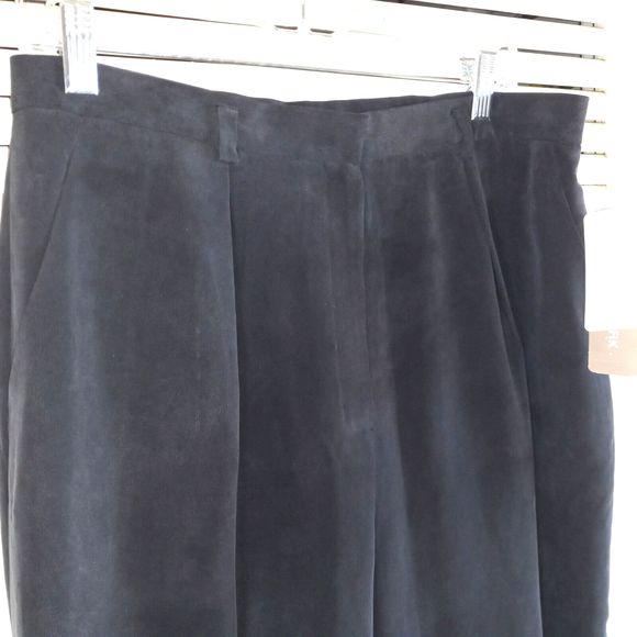 Jones New York Silk Lined Blue Pants Size 14 Pockets Wide Leg Cuffed Hems NEW - Picture 13 of 16